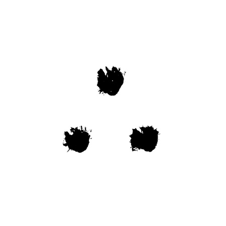 Hand drawn ink dots and spots. Vector illustration on white background.のイラスト素材