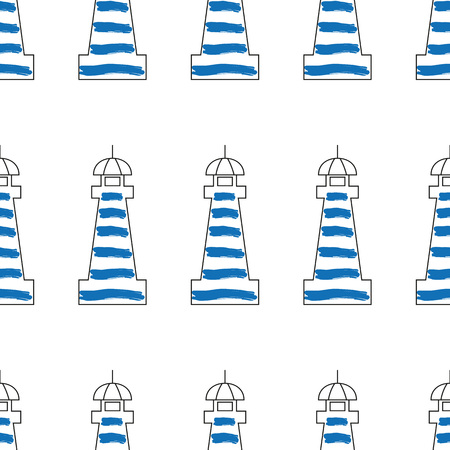 Lighthouse design vector illustration. Seamless lighthouse pattern.のイラスト素材