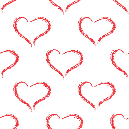 Hand drawing heart. Vector illustration. Valentine's day heart. Simple heart. Seamless pattern.の写真素材