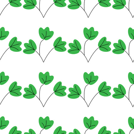 Vector illustration. flat leaf of plant or flower or branch isolated on white. Decor floral plant element. Seamless botanic pattern.のイラスト素材