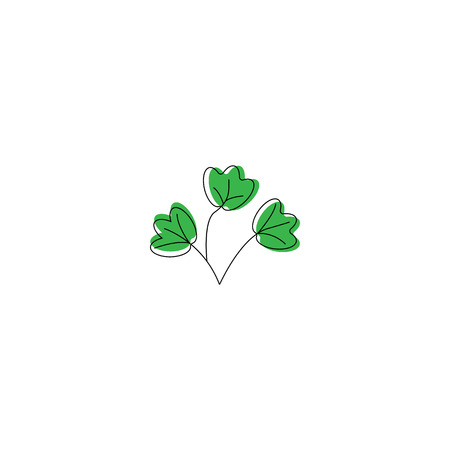 Vector illustration. leaf of plant or flower or branch isolated on white.のイラスト素材