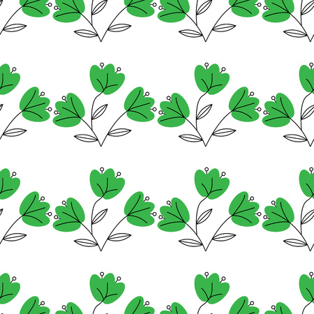 Vector illustration. leaf of plant or flower or branch isolated on white. Decor floral plant element. Seamless flower pattern.のイラスト素材
