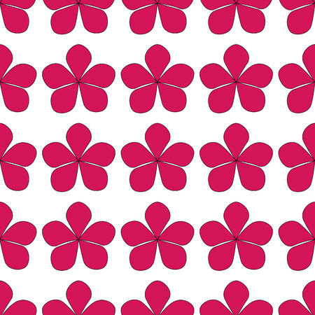 Floral seamless pattern with colorful flowers. Botanical illustration on white background. Textile print, fabric swatch, wrapping paper.のイラスト素材