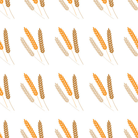 Vector seamless pattern illustration ears of wheat. Beer, oktoberfest, background. For bakery package, bread products. Autumn harvest.のイラスト素材