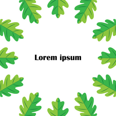 Flat Icon of oak leaf on white background. round, circle design.のイラスト素材