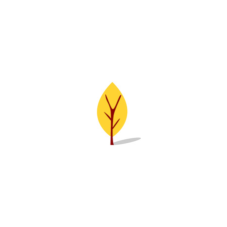 Vector illustration. Autumn flat tree isolated on white background. Aspen icon.のイラスト素材