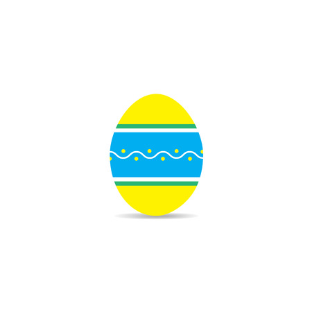 Easter egg with ornament on a white background. Vector Illustration. Happy easter egg.のイラスト素材