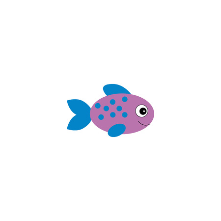 Vector aquarium fish silhouette illustration. Colorful cartoon flat aquarium fish icon for your design. cuteのイラスト素材