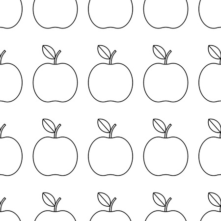 apple icon vector. apple outline style design. Seamless pattern.のイラスト素材