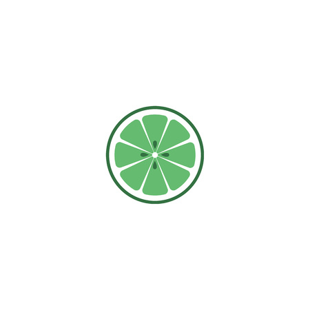 Lime logo, sign, symbol, object. Isolated lime with seeds on white background. EPS 10 Vector illustrationのイラスト素材