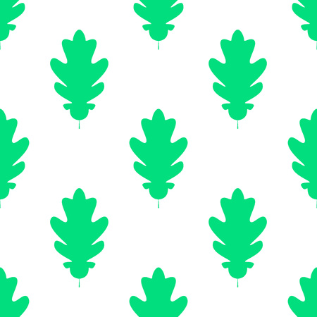 Seamles pattern of silhuette of oak leaves. Flat Icon of oak leaf on white background. Vector illustration. eps 10のイラスト素材