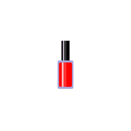 red Nail polish icon, sign. Vector illustration isolatedのイラスト素材