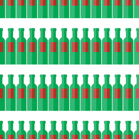 Bottle silhouette, pattern with wine bottles.Vector illustration background bottle.のイラスト素材