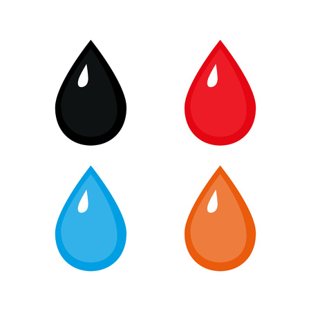 set of Drops. blood water oil honey Vector illustrationのイラスト素材