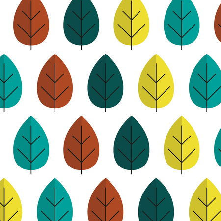 colored flat trees vector pattern. Perfect for wrapping paper or fabric, textileのイラスト素材