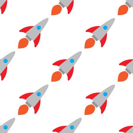 Seamless rockets pattern. Children's illustration. The design is ideal for printing on fabric, paper and other surfaces.のイラスト素材
