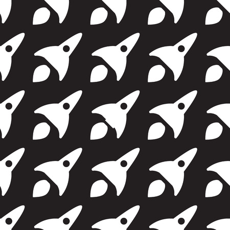 Space rocket flat style seamless pattern. black and white repeat background texture for textile and apparel. eps10のイラスト素材
