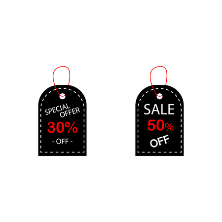 set of promotion sale price tag label template with black color design vector eps 10, special offer, saleのイラスト素材