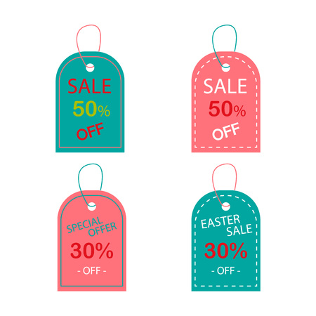 Easter sale tags in pastel colorsのイラスト素材