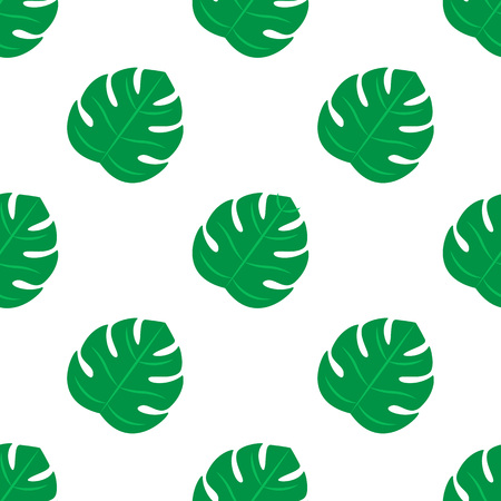 Leaves Pettern Design vector. Seamless tropical leaves pattern on whiteのイラスト素材
