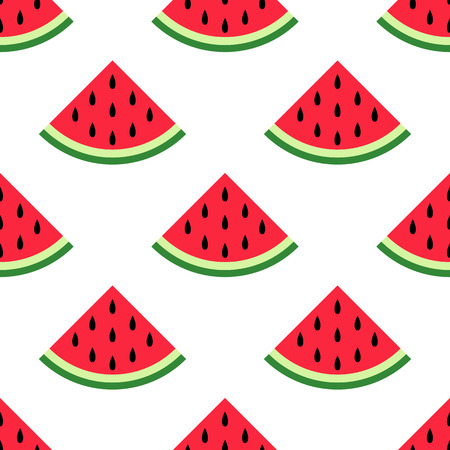 Seamless pattern with watermelon pattern. Juicy fruits and berries. Vector illustration for printing on banner, packaging paper, Wallpaper, fabric, clothing. Cute baby background.のイラスト素材