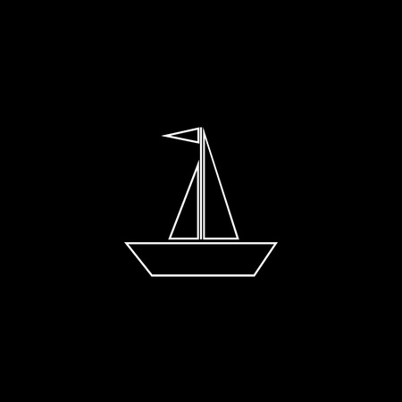 sailboat drifting vector line icon. Simple element illustration. sailboat drifting outline icon from transport concept. Can be used for web and mobileのイラスト素材
