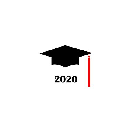 Graduation cap Logo Template Design Elements. Vector illustration isolated on white background.のイラスト素材