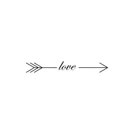 word love in the middle of the arrowのイラスト素材