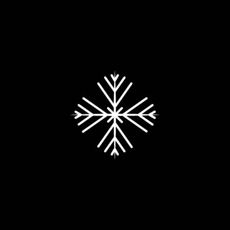 Christmas snowflake icon white on black. Vector concept illustration for design.のイラスト素材