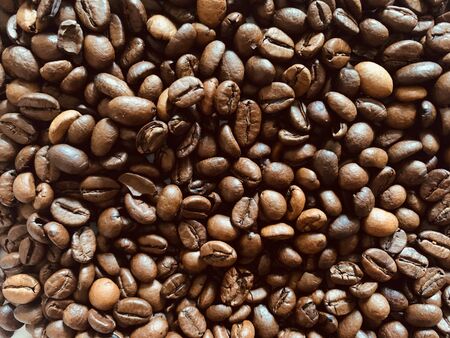 Texture of roasted ready to drink coffee close-up. background coffeeの写真素材