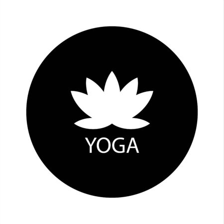 yoga black and white design vector illustration ready to useのイラスト素材