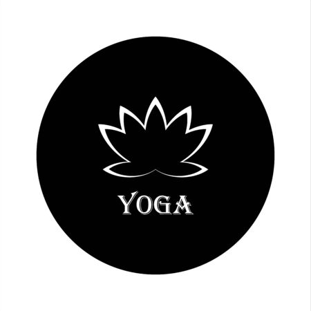 yoga black and white design vector illustration ready to useのイラスト素材