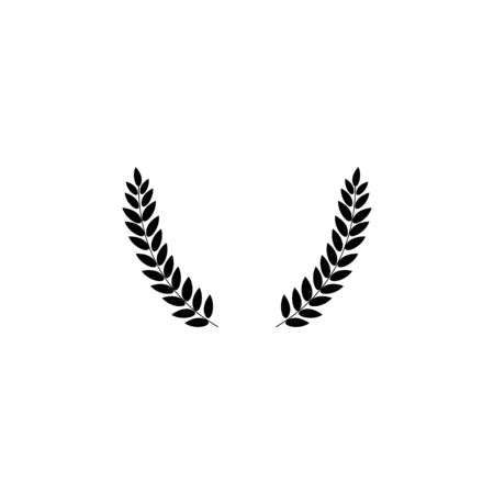 Laurel wreath icon or sign isolated on white background. silhouetteのイラスト素材