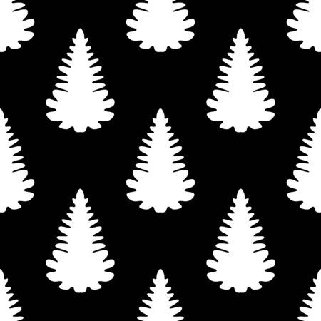 Hand drawn Christmas tree background. seamless pattern for New Year. firtreeのイラスト素材