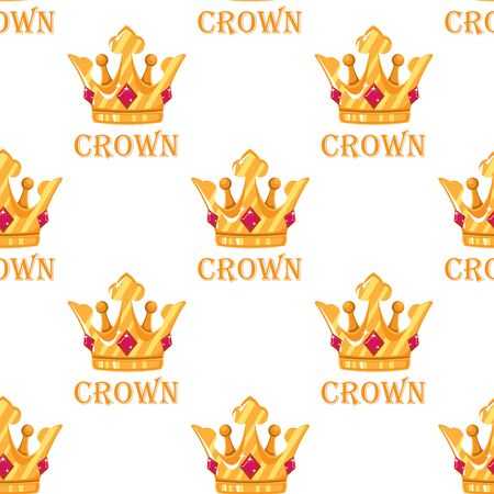 Creative Crown Concept Logo Design Template flat seamless patternのイラスト素材