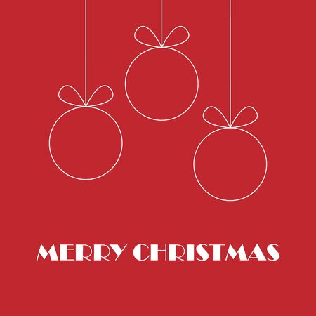 Merry Christmas greeting card, Christmas balls, vector illustrationのイラスト素材