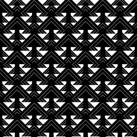 Abstract geometric pattern with lines, triangles. seamless vector background. black and whiteのイラスト素材