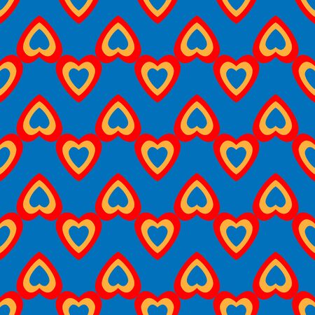 love heart seamless pattern vector illustration on blueのイラスト素材