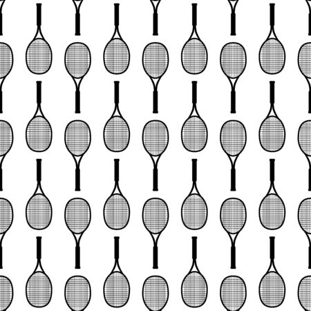 Sports seamless pattern with tennis icons in flat design style.のイラスト素材