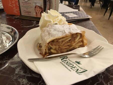 Vienna Austria Shonbrunn 18.02.19 A Viennese Strudel apple is a classic and probably the best known Viennese pastryのeditorial素材