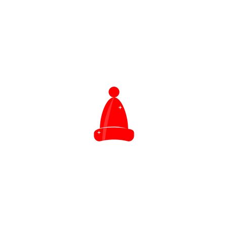 Vector christmas icon. New year illustration. Winter red hatのイラスト素材