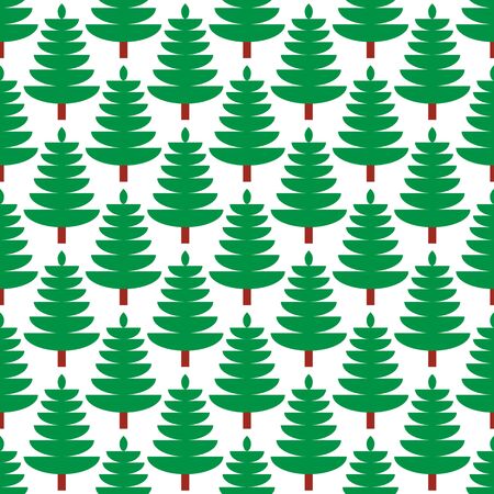 vector seamless pattern of christmas tree on whiteのイラスト素材
