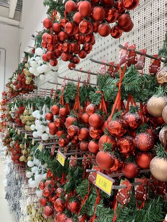 new years christmas decoration at shopping mallの写真素材