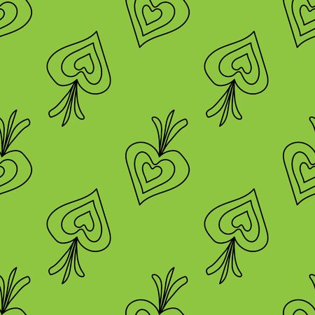 Seamless pattern with hand drawn black line doodle vegetables. Vector texture. Vegetarian healthy food. Vegan, farm, organic, natural background. onion or beetrootのイラスト素材