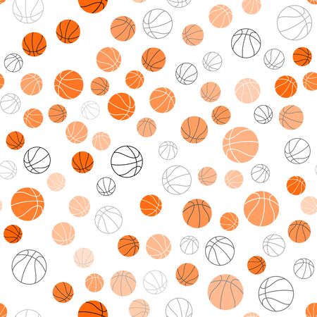 Basketballs balls seamless pattern on white background. Vector illustration.のイラスト素材