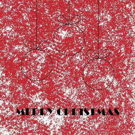 Merry Christmas greeting card, Christmas balls, vector illustrationのイラスト素材