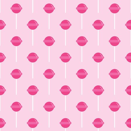 Cute seamless pattern with chupa chups on pinkのイラスト素材