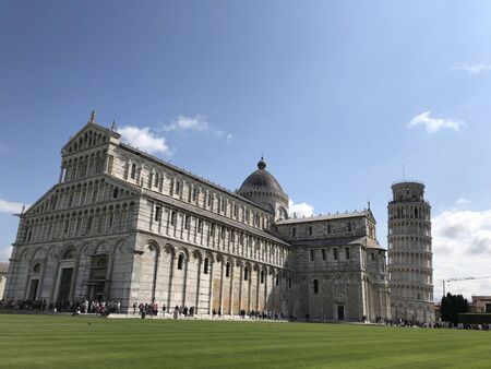 Pisa cathedral and falling tower Italy springの写真素材