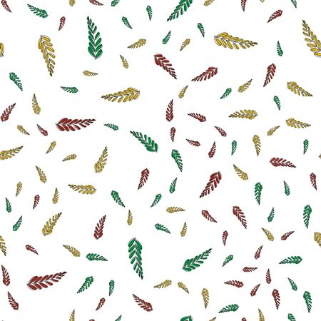 Seamless decorative template texture with colorful leaves. Seamless stylized leaf pattern.のイラスト素材