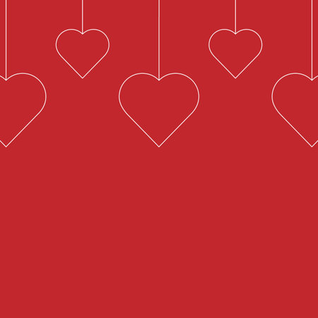 white on red heart border. valentine concept. template for card. copy space.のイラスト素材